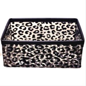 Taylor Madison Desigms Leopard Print Clear Bath Storage Basket w/Handles